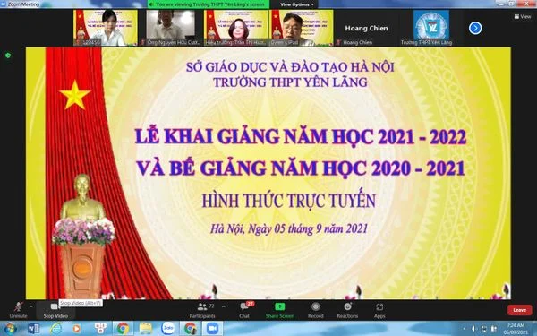 THPT Yên Lãng tổ chức khai giảng năm học mới bằng hình thức trực tuyến