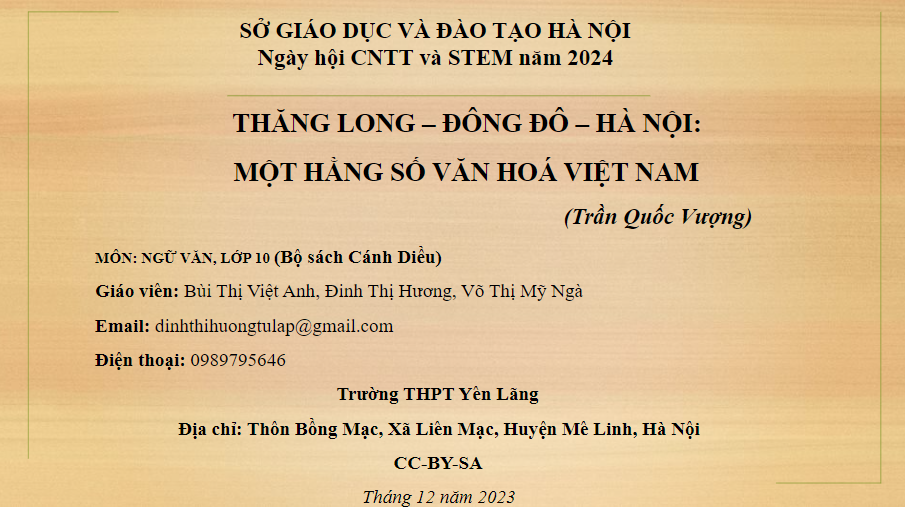 Bài giảng: "Thăng Long-Đông Đô-Hà Nội"- Ngữ Văn 10