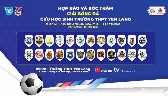KẾT QUẢ BỐC THĂM CHIA BẢNG | Giải bóng đá cựu học sinh Trường THPT Yên Lãng | Chào mừng kỷ niệm 60 năm ngày thành lập trường (15/10/1965 - 15/10/2025)